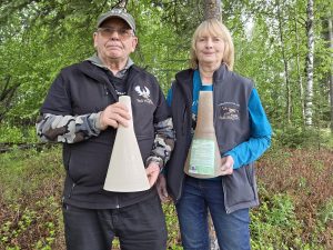 Wayne and Marilyn Kubat with the Alaska Bull Magnet.